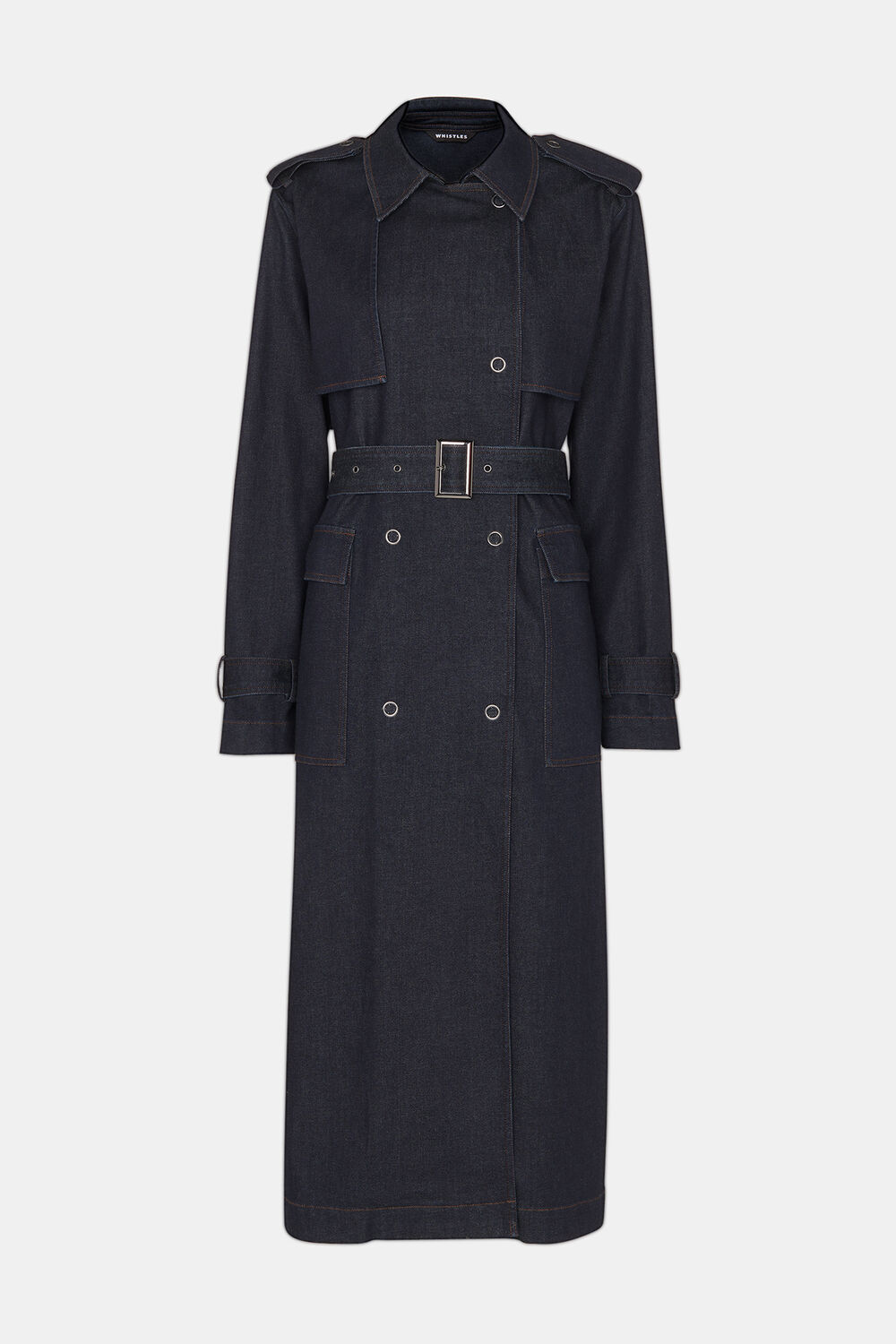 Cara Denim Trench Coat
